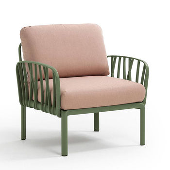 Кресло с подушками для сада и терас Nardi KOMODO POLTRONA AGAVE-rosa quarzo 40371.16.066