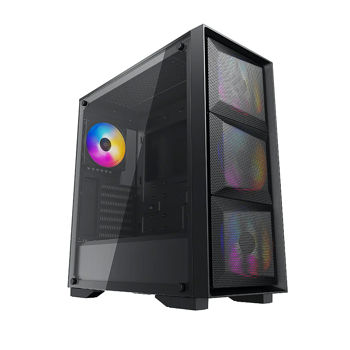 Корпус Case Middletower Deepcool MATREXX 50 MESH 4FS ATX Black no PSU, Side panel Tempered glass, 1xUSB3.0/2xUSB2.0/AudioHD x 1/Mic x 1 Pre-installed: 4x120mm tri-color fan (carcasa/корпус)