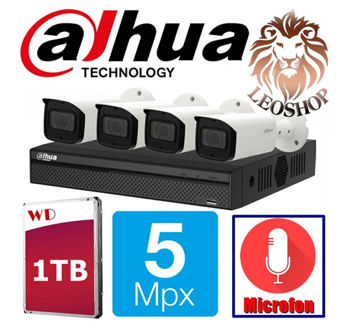 КОМПЛЕКТ DAHUA 5 Мп 4 Камеры HDD 1ТБ ИК-светодиод 80M HD-TVI DH-HAC-HFW1500TLP-A 