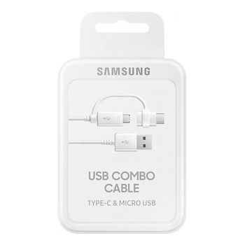 2in1 Cable Samsung, Type-C+Micro-USB, White 