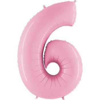 Цифра "6" с Гелием - Розовая 