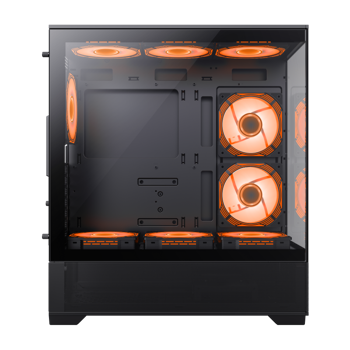 Case ATX GAMEMAX VISTA AB, w/o PSU, 0.6mm, 6x120mm ARGB fans, Dual TG, USB3.0, Type-C, Black 