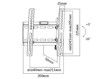 Flat Panel Wall Support Brateck LP41-22T for TV screen size 23" - 42", Tilt from +5° to -10°, VESA 75x75, 100x100, 200x100, 200x200, 50Kg, Bubble Level, (suport de perete pentru TV/крепление подвес настенный кронштейн для телевизора) XMAS