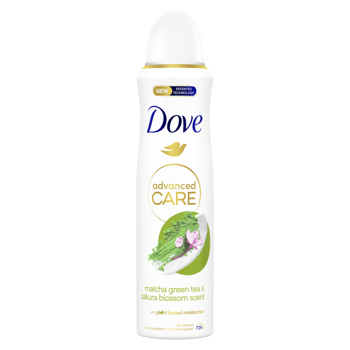 купить Спрей-антиперспирант Dove Deo Advanced Care Matcha Green Tea&Sakura Blossom Scent 150 мл. в Кишинёве 