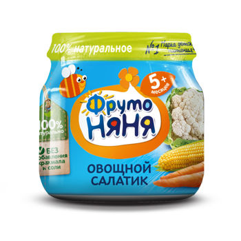 Пюре ФрутоНяня овощной салатик, 80 гр. 