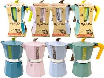 Ibric de cafea pentru 6 cani Pedrini, din aluminiu, multicolor 