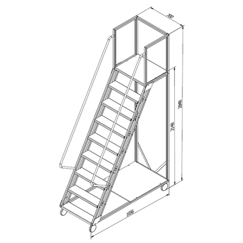 купить Многофункциональная лестница с прочной платформой Gama Cirus, 8+1 ступеней, чёрный в Кишинёве 
