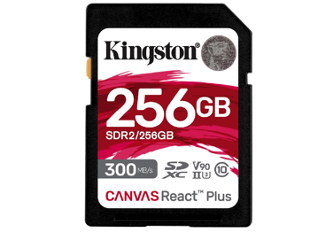 Карта памяти  256GB  SDXC Card (Class 10) UHS-II , U3, Kingston Canvas React 