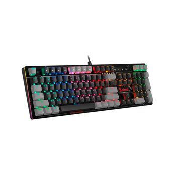 Игровая клавиатура Gaming Keyboard Bloody B808N, Mechanical, Optical Tackile SW, Fn keys, Aluminum, Spill-resistant, Neon Backlight, 1.8m, USB, EN/RU, Black/Grey (tastatura/клавиатура)