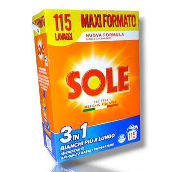 SOLE Sole 3 in1 detergent praf pentru haine albe, 115 spălări 