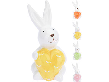 Сувенир пасхальный "Кролик сидящий с сердцем" 10cm 
