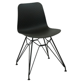 купить Пластиковый стул, хромированные металлические  490x490x790 мм, черный в Кишинёве 