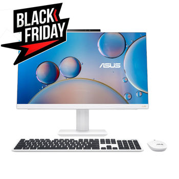 Monobloc PC Computer 23.8 ASUS AIO A5402 White, Intel Core i5-1340P 3.4-4.6GHz/16GB DDR4/SSD 512GB/Intel Iris Xe Graphics/Webcam 720p HD/Speakers & Microphone/WiFi 6E 802.11ax+BT/Gigabit LAN/23.8 FHD IPS (1920x1080)/Wireless Keyboard&Mouse/No OS A5402WVAK-WA0230 BFR