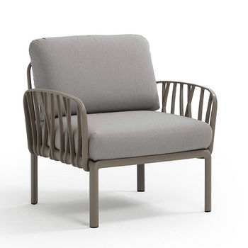 Кресло с подушками для сада и терас Nardi KOMODO POLTRONA TORTORA-grigio 40371.10.172