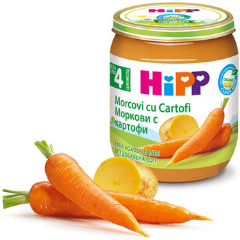 Piure de morcov cu cartofi Hipp (4+ luni), 125g 