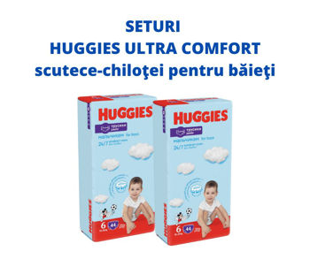 1 Set 2 pachete scutece-chiloţel Huggies pentru băieţel 6 (16-22 kg), 2x44 buc. 