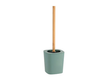 Perie WC cu suport Tendance Rubber, mâner bambus, verde 