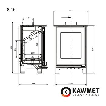 Печь чугунная KAWMET Premium HARITA 4,9 kW 