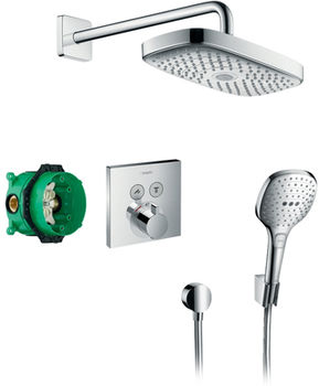 Sistem de duș cu montarea ascunsa hansgrohe Raindance Select E, cu termostat ShowerSelect 