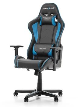 Gaming Chairs DXRacer - Formula GC-F08-NB-H1, Black/Black/Blue - PU leather, Gamer weight up to 100kg / growth 145-180cm, Foam Density 52kg/m3, 5-star Aluminum IC Base, Gas Lift 4 Class, Recline 90*-135*, Armrests: 3D, Pillow-2, Caster-2*PU, W-23kg