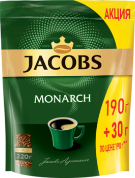 Кофе растворимый Jacobs Monarch, 220 г 