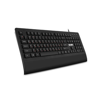Tastatura SVEN KB-E5500, Keyboard, 104 keys, 12 Fn-keys, Waterproof, Ergonomic Keyboard Rest, slim compact design, low-profile keys, Black (tastatura/клавиатура)