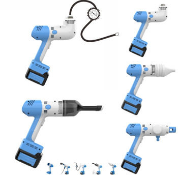 Aparat multifuncțional pe acumulator (spălare, aspirator, compresor, suflantă) 