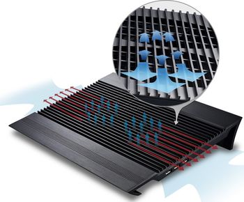 купить DEEPCOOL "N8 BLACK", Notebook Cooling Pad up to 17", 2 fan - 140mm, 1000rpm, <25dBA, 94.7CFM, 4x USB, all aluminum extrusion panel, Black в Кишинёве 