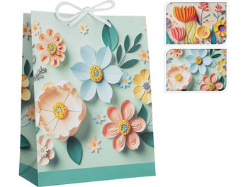 Подарочный пакет "Цветы" H&S,  35X25X8см 