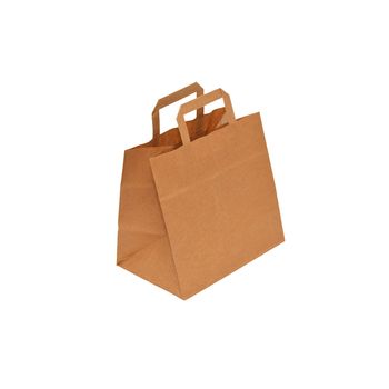 Бумажные крафт пакеты с плоскими ручками 26*17*26 