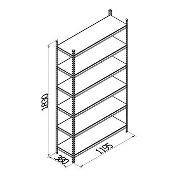 cumpără Raft metalic galvanizat Gama Box 1195Wx380Dx1830H mm, 6 poliţe/0164PE antracit în Chișinău 