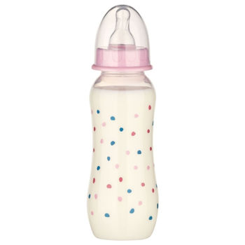 ”Baby-Nova” Biberon din silicon cu gât standart, 0-24 luni, 240ml., debit mediu, fără BPA, 1 buc./cutie de carton (48010) 