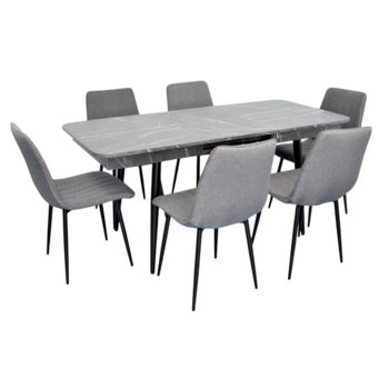 Set masă și scaune Evelin di Costacurta стол DT-431-3R B + 4 стула XR-154B Grey5