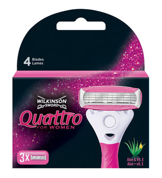 Сменные лезвия для бритвы Quattro for Women, 3 шт, 4 лезвия 