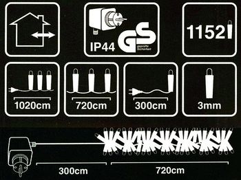 Luminite de Craciun "Dense" 1152LED multicolore, 7.2m, in/out 