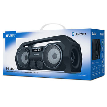 Speakers SVEN "PS-465" 18w, Black, Bluetooth, microSD, FM, AUX, USB, power:1800mA, USB, DC5V 