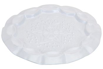Подставка-тарелка декоративная чеканка 11.5cm, белая 