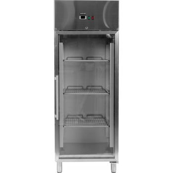 купить Холодильник из нержавеющей стали, стеклянная дверь, температура -2+8°C, 215 Вт, 650 л, 740x830x2010 мм в Кишинёве 