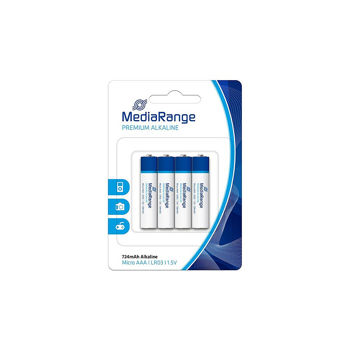 Батарейки MediaRange Premium Alkaline Batteries Micro AAA LR03 1.5V Pack 4pcs ( Количество в упаковке, 4 штук )