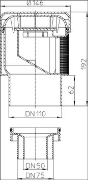 купить Воздушный клапан ПП D. 50 / 75 / 110 HL900N  HL в Кишинёве 