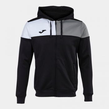 FINAL SALE - Олимпийка JOMA - CREW V ZIP-UP HOODIE BLACK GREY WHITE 