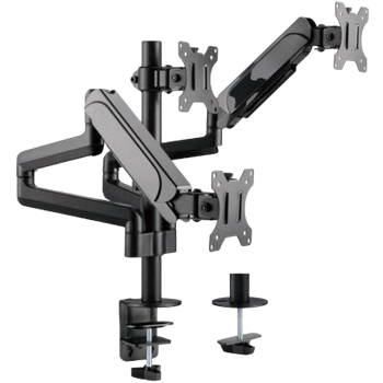 Table/desk 3-display mounting arm Gembird (rotate,tilt,swivel),17”-27”,up to 7 kg,VESA:75x75,100x100 