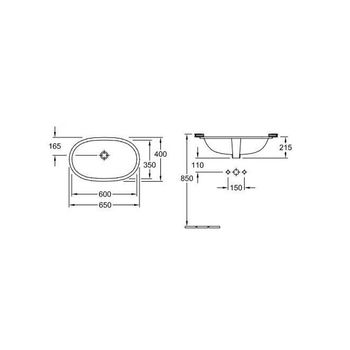 Lavoar sub blat  oval Villeroy & Boch Onovo 