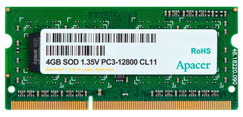 4GB DDR3 1600MHz SODIMM 204pin Apacer PC12800, CL11, 1.35V 