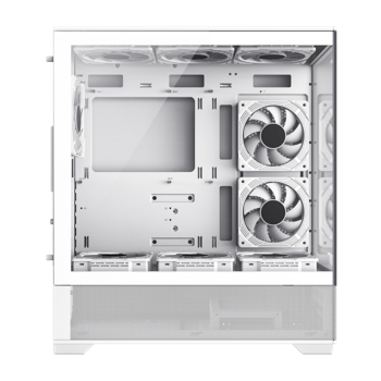 Case ATX GAMEMAX Vista AW, w/o PSU, 0.6mm, 6x120mm ARGB fans, Dual TG, USB3.0, Type-C, White 