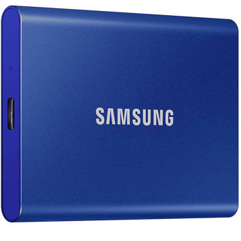 1TB Samsung Portable SSD T7 MU-PC1T0H/WW External SSD, Blue, Read 1050 MB/s, Write 1000 MB/s, Shock Resistance, USB 3.2 Gen.2 (SSD extern/внешний SSD)
