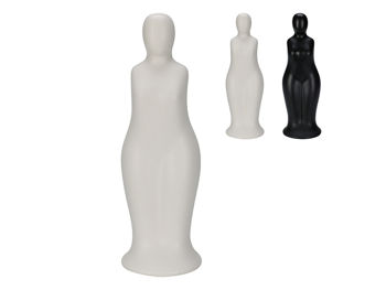 Statueta "Silueta unei femei" 22cm, ceramica, negru/alb 