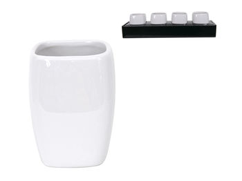 Pahar pentru periute de dinti MSV alb, ceramica 
