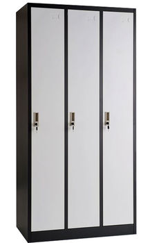 cumpără Dulap metalic pentru haine cu 3 uși, 3 rafturi și 3 oglinzi, alb-gri 900x450x1850  mm în Chișinău 