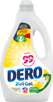 Dero gel 2in1 Frezie şi Flori de Tei, 2L, 40 spălări 